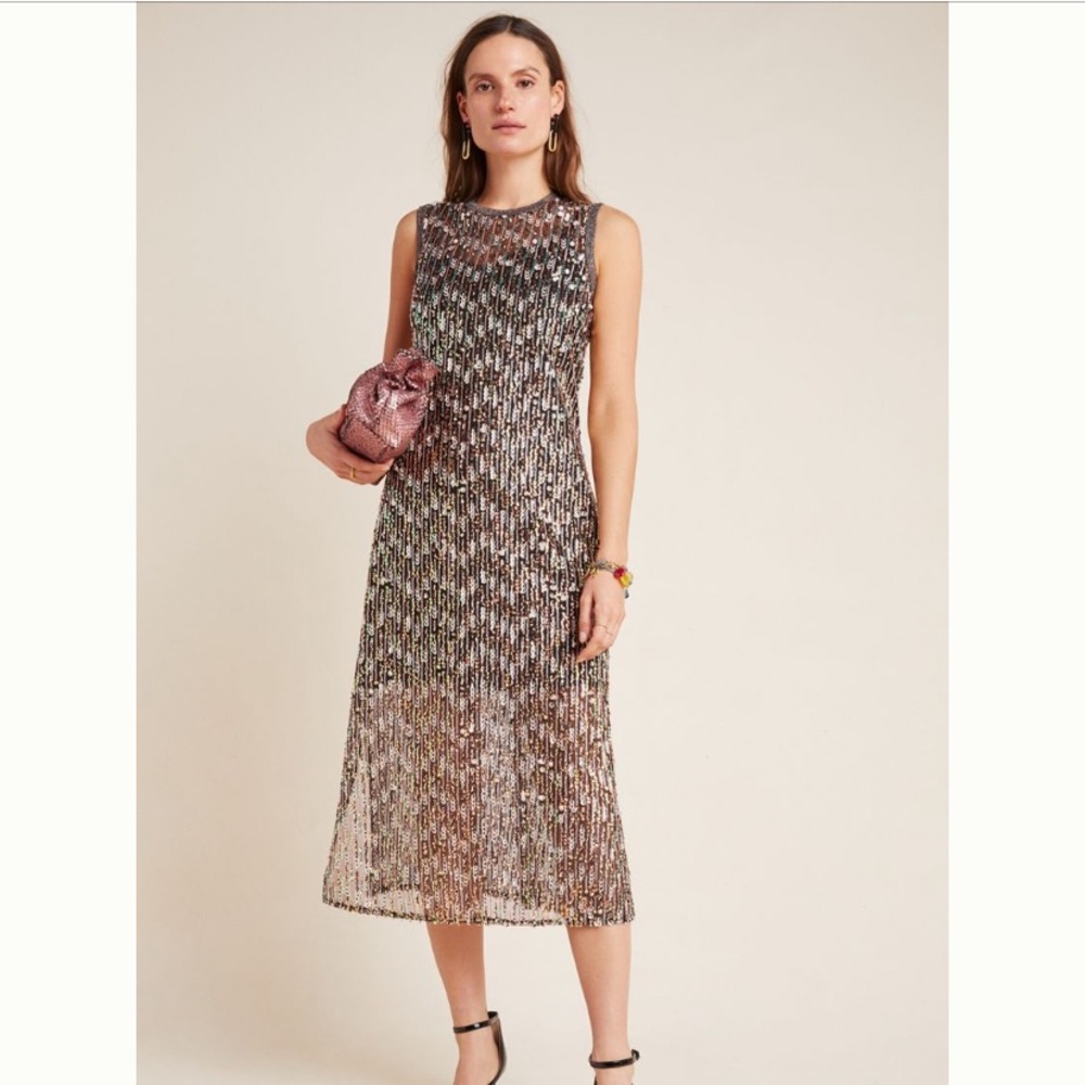 Anthropologie Corey Lynn Sequined Swing Dress